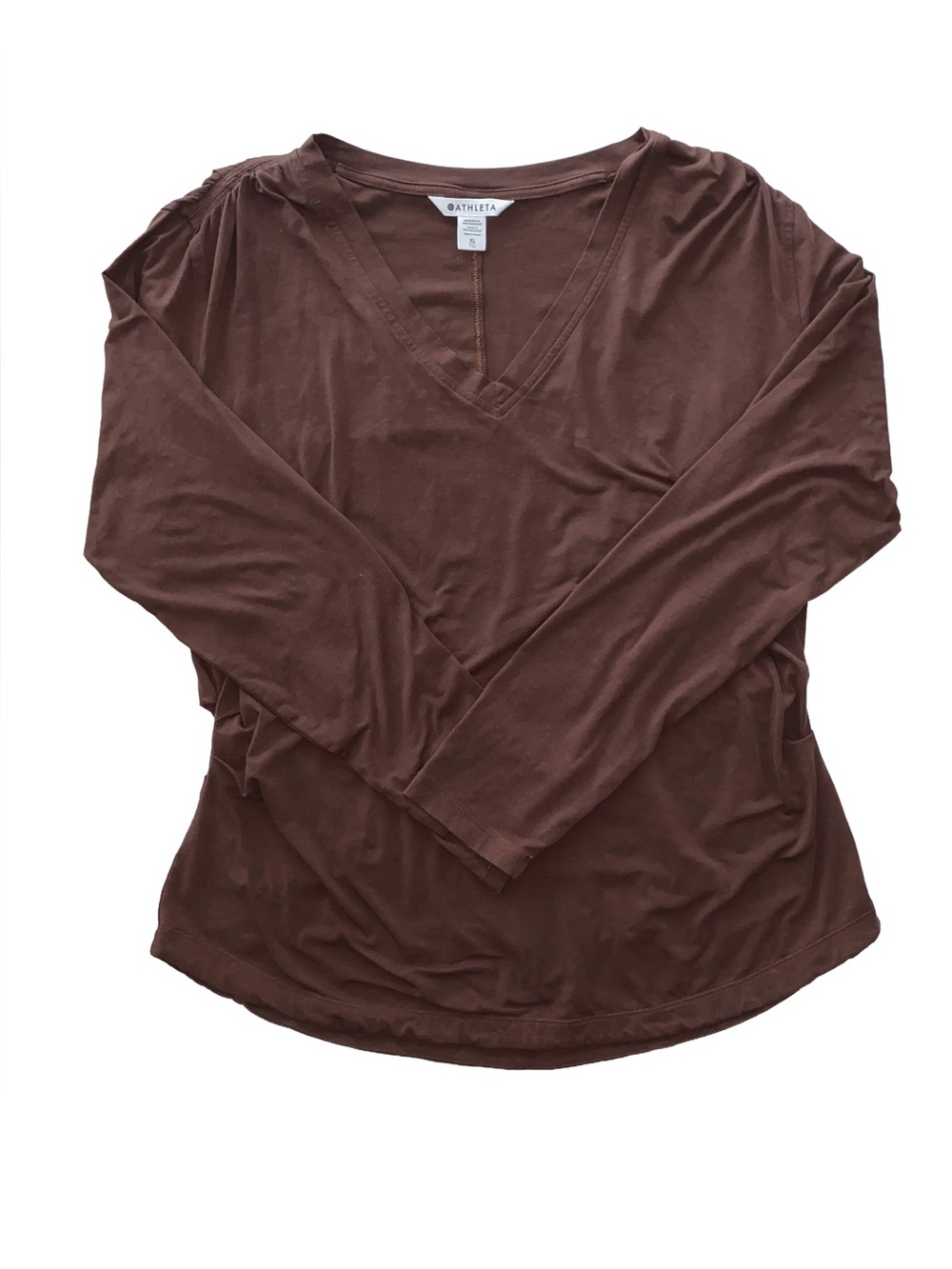 Athleta Outbound V-Neck Long Sleeve Top Chocolate Brown Women’s XL